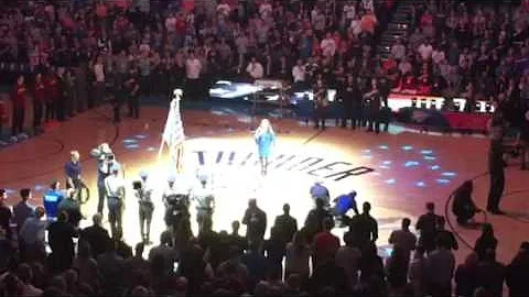 Kristy Lambert sings national anthem at OKC Thunde...