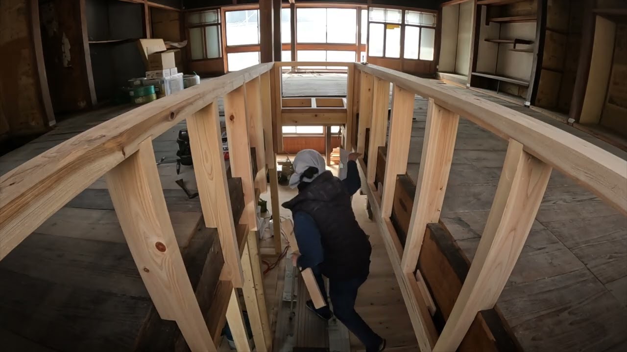 2026 古民家修繕工事 #10 明かり取り下地