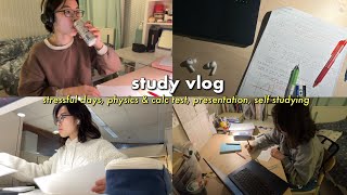 High school study vlog | physics & calc test, presentations, self studying, & stress