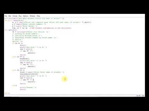 Python program to sort and find the data in the student records - YouTube