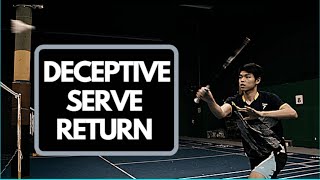 How to Master the DECEPTIVE SERVE RETURN in Doubles Badminton; Grip, Strokes and Footwork!