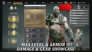 God of War : MAX LEVEL & MAX ARMOR (GEAR & DAMAGE SHOWCASE)