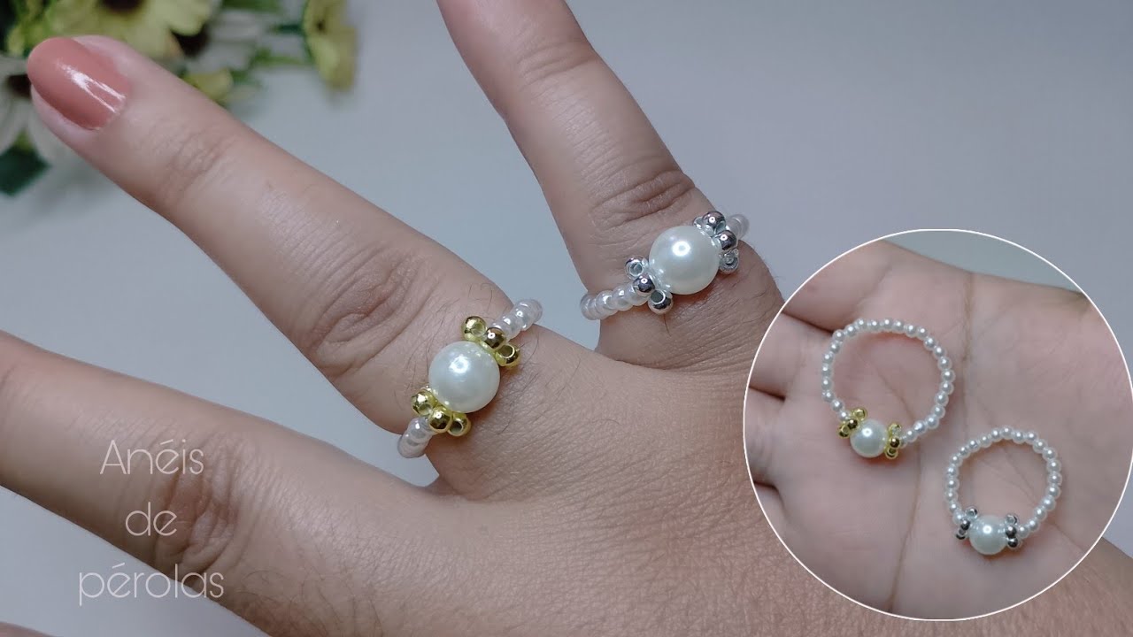 Como fazer anéis de pérolas passo a passo.
