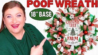 How to make a Basic Poof Deco Mesh Christmas WREATH Tutorial