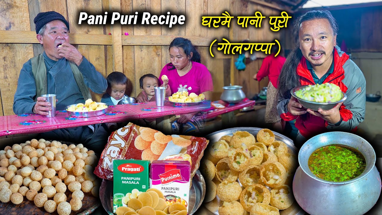 Homemade Spice PANIPURI making & Eating in the village | Golgappa Recipe Mukbang | Village life vlog