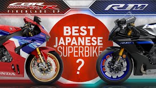 2022 Honda CBR1000RR-R Fireblade SP vs 2022 Yamaha R1M ┃Top Japanese Superbike Comparison