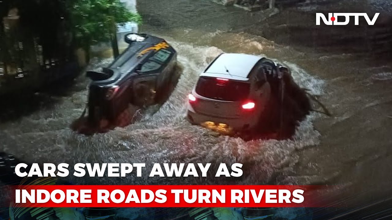 Watch: Cars Swept Away As Indore Roads Turn Rivers After Heavy Rain ...