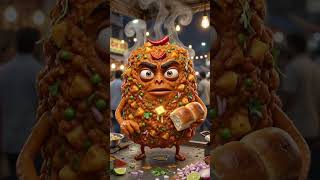 पाव भाजी की कड़वी सच्चाई! #Shorts#PavBhaji#AIAnimation #FoodHumor#TrendingShorts #IndianStreetFood