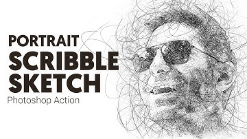 Portrait Scribble Sketch Art Photoshop Action Tutorial