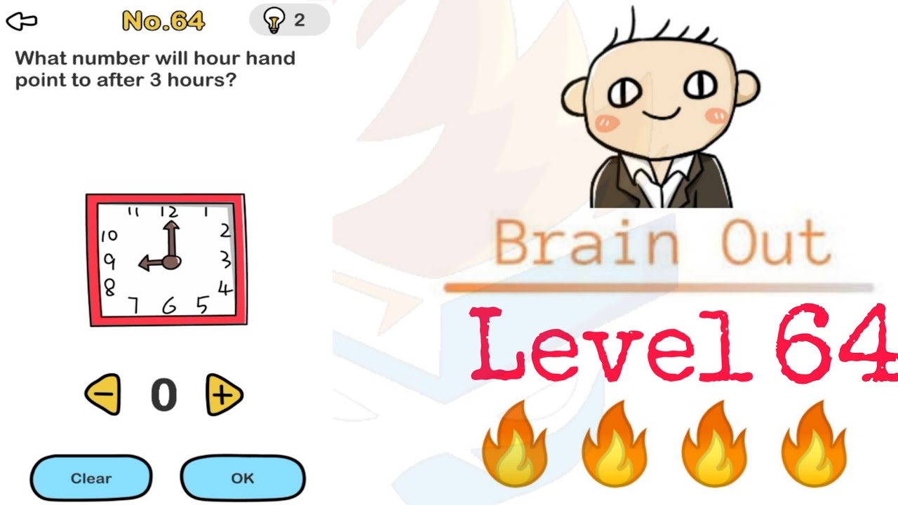 Brain OutLevel 64 What number will hour hand point at after 3 hours