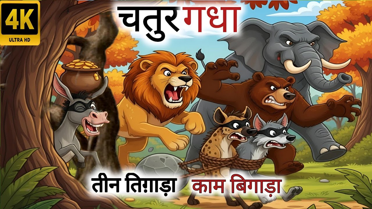 तीन तिग़ाड़ा,काम बिगाड़ा। हिंदी कहानी,#animation,#moralstories #hindistories,#cartoonstory