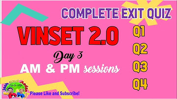 VINSET2021  DAY3 COMPLETE EXIT QUIZ| AM & PM SESSIONS
