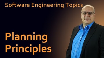 Software Engineering - 26 Planning Principles