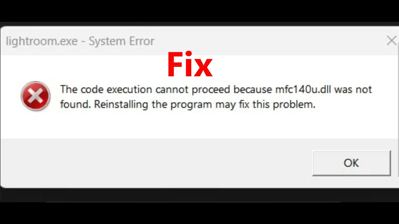 How To Fix Error mfc140u.dll Was Not Found On PC - YouTube