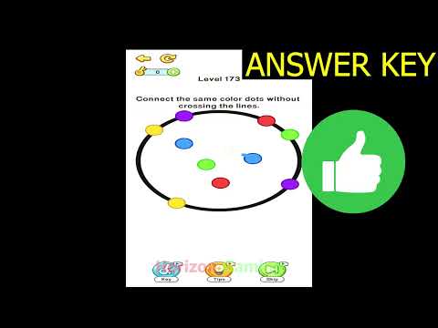Brain Ace LEVEL 173 Connect the same colors dots without crossing the lines - Gameplay Walkthrough