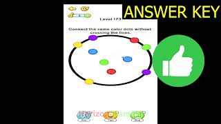 Brain Ace LEVEL 173 Connect the same colors dots without crossing the lines - Gameplay Walkthrough screenshot 3