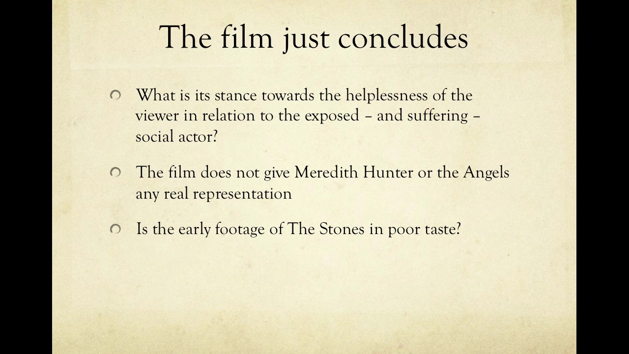 Gimme Shelter (documentary) (lecture)