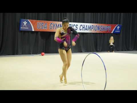16 Year Old Elena Shinohara Hoop At 2016 US National Championships 新体操高校生 