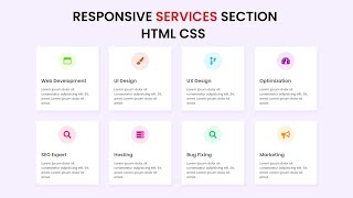 Responsive Service Section Using HTML CSS