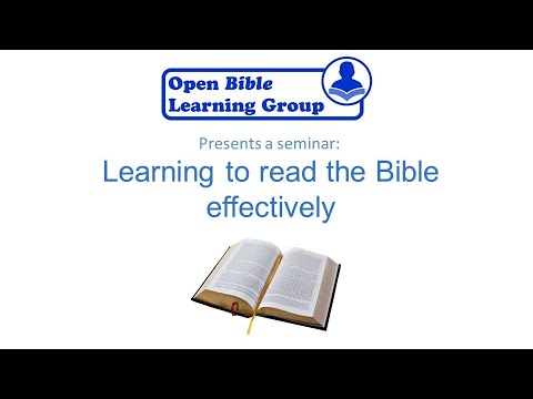 Learning to read the Bible effectively