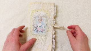 Vintage Junk Journal With Shabby Chic Lacy Cover (Flip Through)(SOLD)