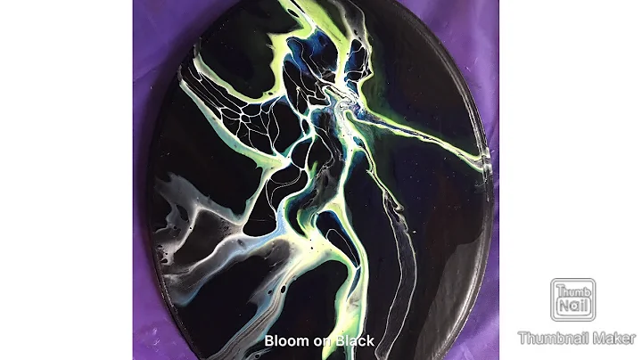 (420) Bloom Technique on Black, Acrylic Pouring, Fluid Painting