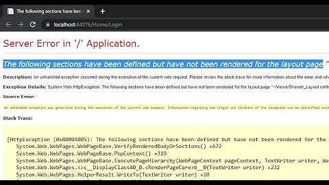 The following sections have been defined but have not been rendered for the layout page Tutorial4You