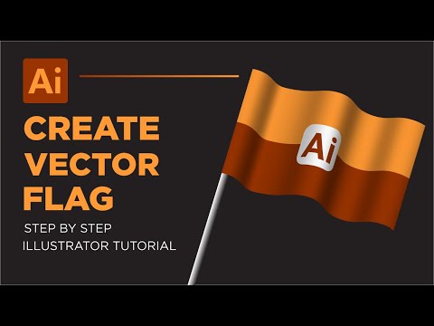Adobe illustrator tutorial | Create vector flag with logo on it