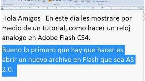 Reloj Análogo en Adobe Flash CS4.