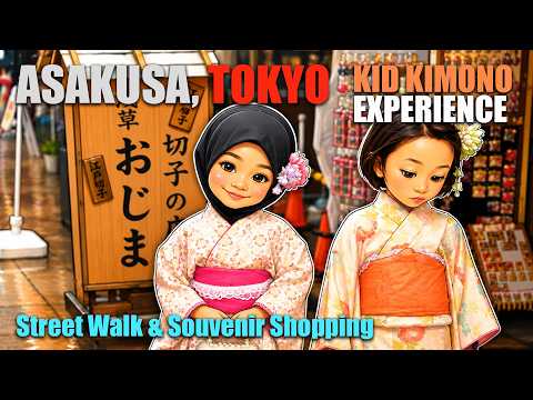 Asakusa Tokyo 🇯🇵 | Kid Kimono Experience, Halal Spicy Ramen, Street Walk & Souvenir Shopping