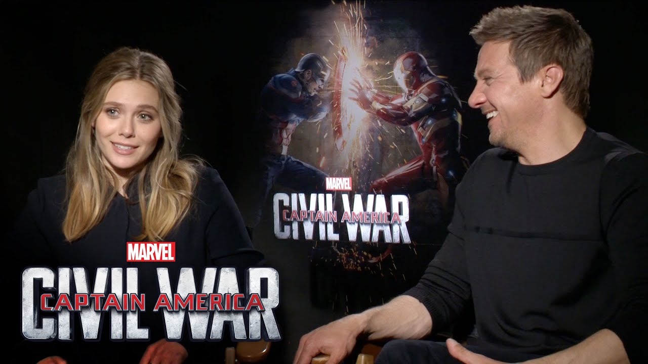 Elizabeth Olsen and Jeremy Renner on Marvel's Captain America: Civil War
