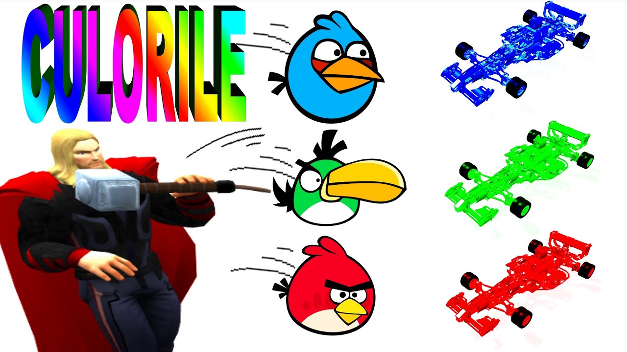 Culori  Învăța Angry Birds Copii Lego Jucărie Super Rapid Cal De Curse Thor Videoclipuri