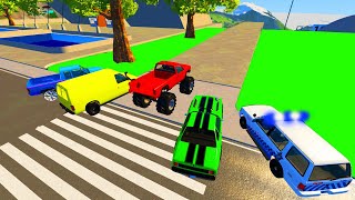 Cars crashes #3 Stairs. Pickup truck. Vehicles for children &amp; Cars for kids. Cars crashing Beamng.