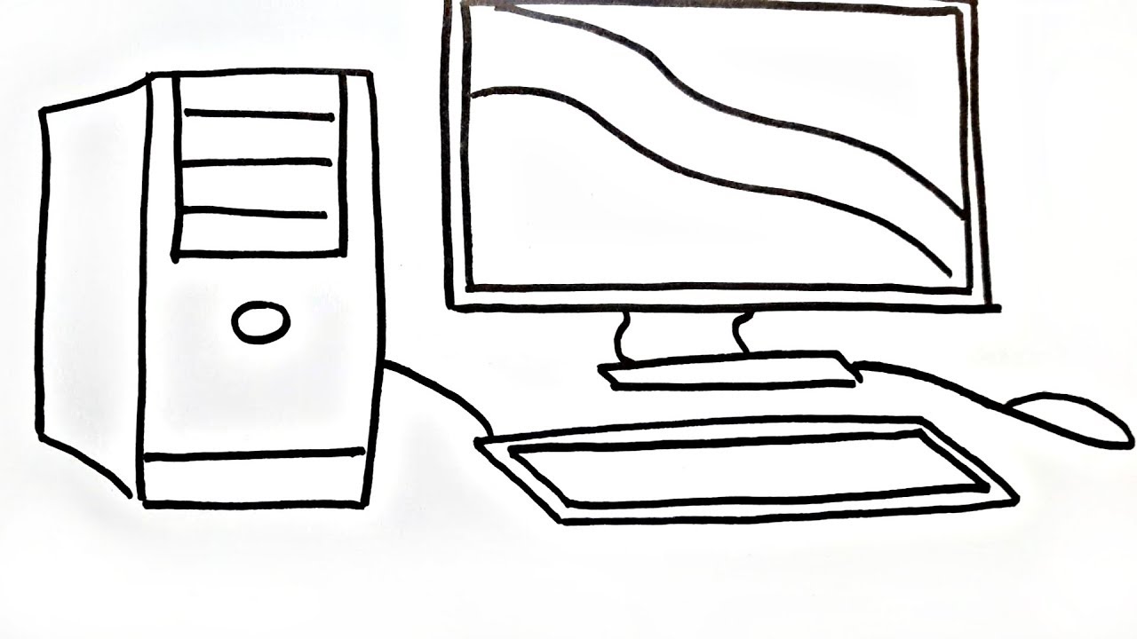 Desktop,Keyboard and Mouse Coloring Pages How To Draw ...