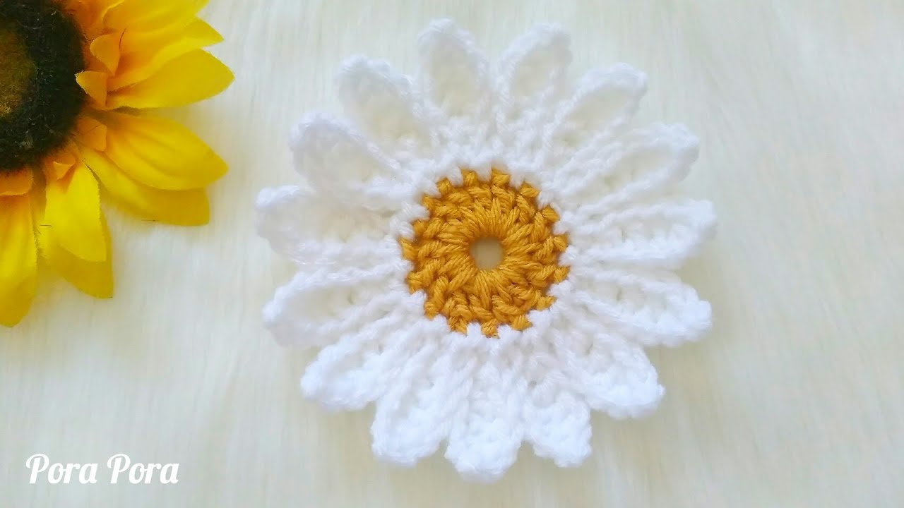 How To Crochet A Marguerite Daisy Flower I Easy Crochet Flower