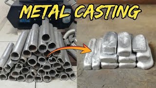 SILLA DE PLAYA CONVERTIDA EN LINGOTES/ALUMINIUM/METAL CASTING/HOME FOUNDRY/RECICLAJE/ASMR/BASURA