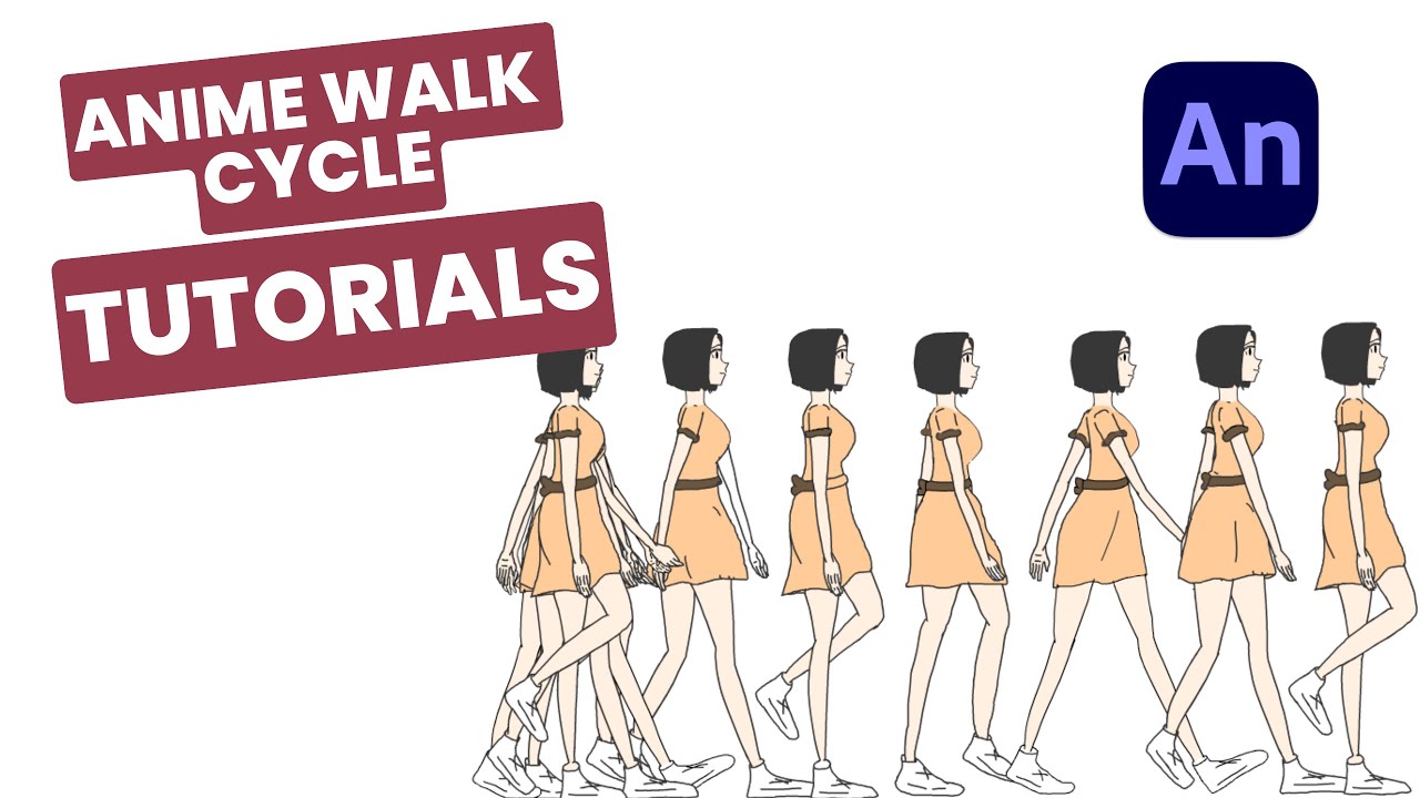 Walk Cycle In Between Anime Walk Cycle Animation in Adobe Animate๐ถโ ๏ธ | Step-by-Step Guide ...
