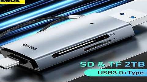 Baseus Card Reader USB C & USB3.0 to SD Micro SD TF Memory Card Device 104MB/s 2TB Smart Cardreader
