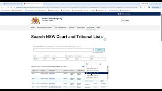 NSW Court List Online walk through