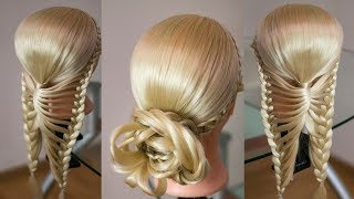 Причёска из косы Бабочка Peinado de la trenza maripoza. Цветок из волос Причёска из косы Бабочка Peinado de la trenza maripoza. Цветок из волос