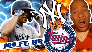 STANTON GOES 'DEEP' || YANKEES VS TWINS GAME 1 HIGHLIGHTS FAN REACTION