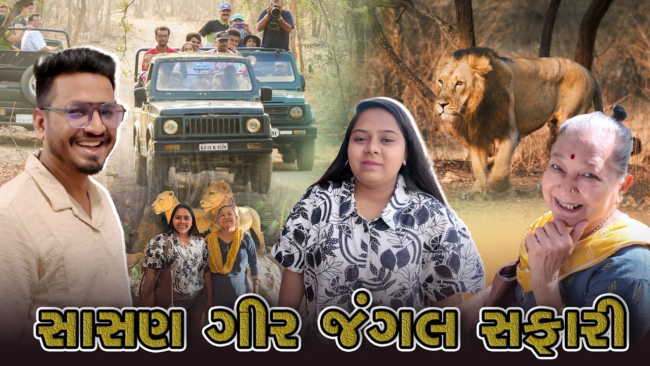 જંગલ સફારી માં ગયા અને સિંહ સામે મળ્યા ને શું થયું 😲 | Jungle Safari Vlog | Sasan Gir Vlog #sasangir