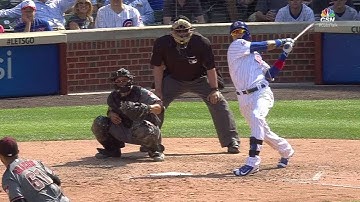 ARI@CHC: Baez plates two with double, scores on error