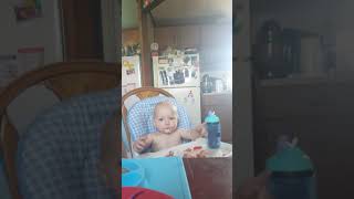 Baby loves yogurt freaks out