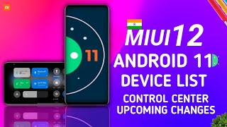 MIUI 12 CONTROL CENTER UPCOMING NEW CHANGES | MIUI 12 WITH ANDROID 11 SUPPORTED DEVICE LIST, MIUI 12
