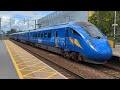 Lumo Pride Partnership Train (803003) arriving into Stevenage on 1E84 to London Kings Cross