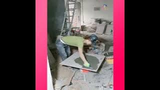 LUAR BIASA SKILL WANITA INI  PASANG  KERAMIK!!!!