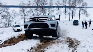 Что может MERCEDES GL на БЕЗДОРОЖЬЕ? Взлетел на снежную горку? #Mercedes #GL