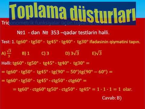 TQDK nin Testlər Toplusu Toplama teoremi qayda və test 1-51