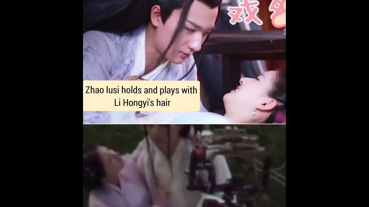 Zhao lusi holds and plays with Li Hongyi's hair